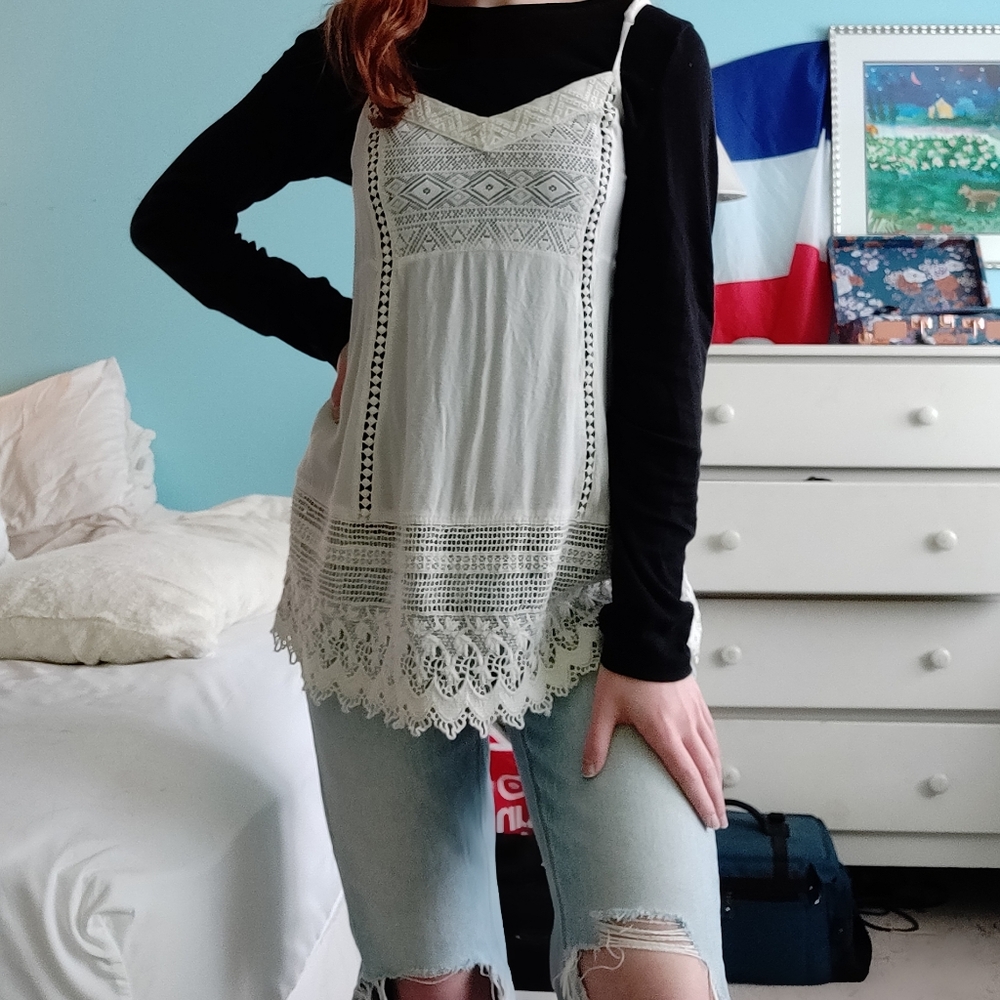 boho crocheted tunic top